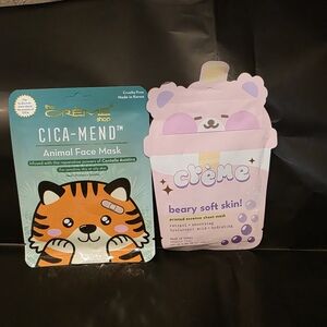 Crème Shop Cica-Mend Tiger and Beary Soft Skin Mask Set
